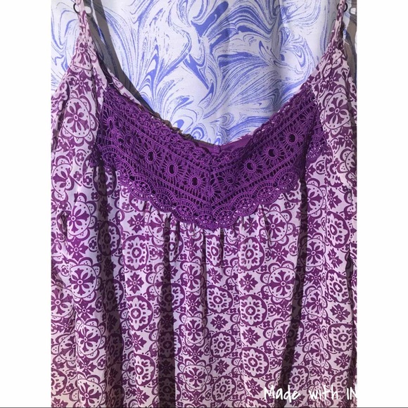 Boho Purple Cold Shoulder Dress - Picture 4 of 5